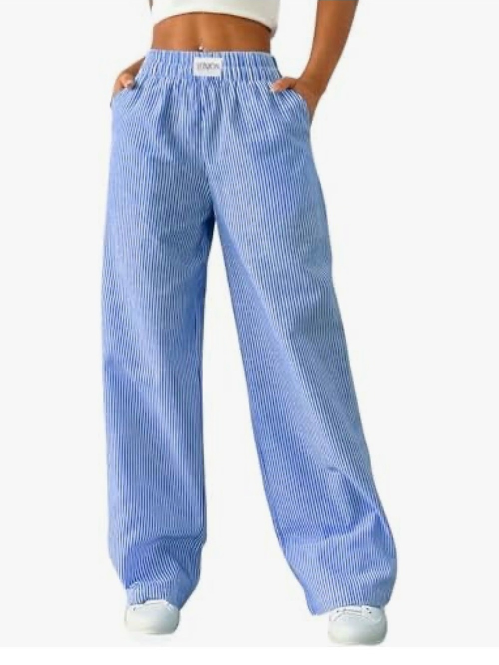 Relaxed Blue Pinstripe Women's Joggers